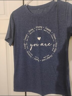You Are Inspirational Graphic Tee - Blue Medium